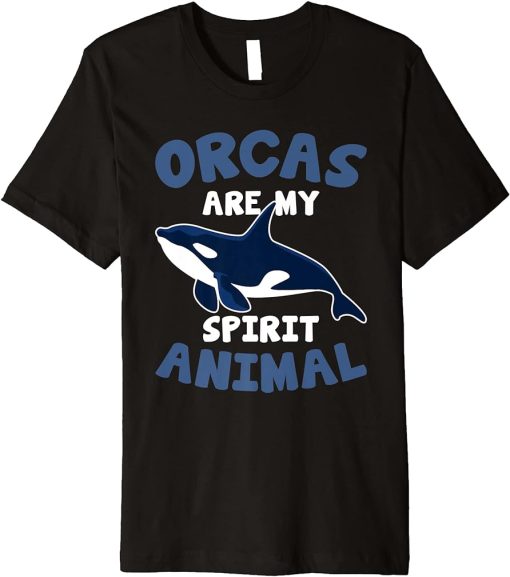 Whales Funny Kids Orcas Are My Spirit Animal Orca Lovers Premium T-Shirt