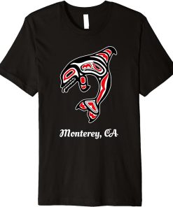 Native American Monterey CA Red Orca Killer Whale Premium T-Shirt