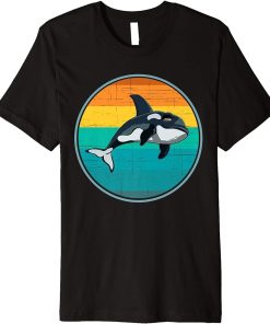 Killer Whale Retro Vintage Orcas Whale Family Ocean Premium T-Shirt