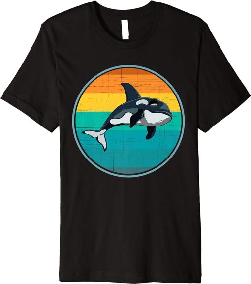 Killer Whale Retro Vintage Orcas Whale Family Ocean Premium T-Shirt