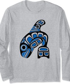 Orca Whale Haida Totem Native American Indigenous Pride Long Sleeve T-Shirt