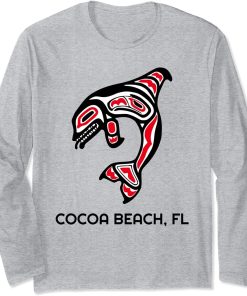 Cocoa Beach FL Native American Indian Orca Killer Whales Long Sleeve T-Shirt