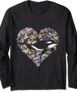 Heart Orca Long Sleeve T-Shirt