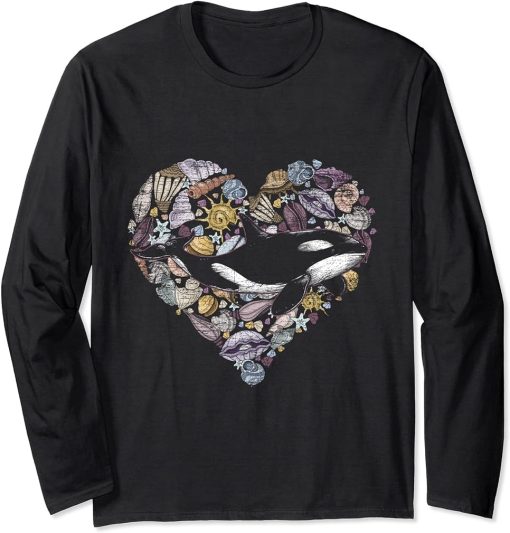 Heart Orca Long Sleeve T-Shirt